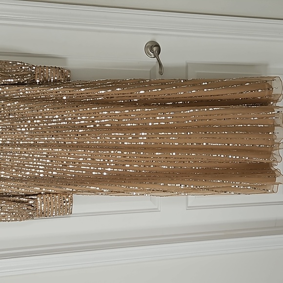 Mac DuggalSequined Wrap Over Bishop Sleeve Gown - Picture 6 of 8